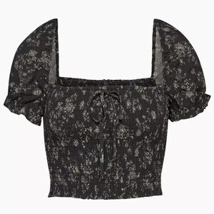 Aritzia Wilfred Smocked puff-sleeve Blouse